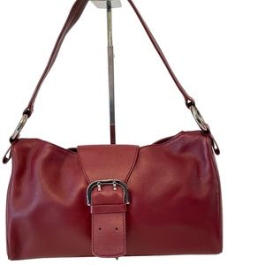 TOD'S Burgundy Red Leather Shoulder Hand Bag